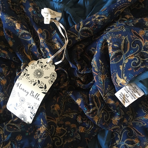 BAND OF GYPSY Style Blue Vaca Romper - Picture 5 of 5